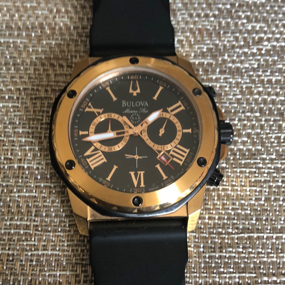 Bulova Marine Star Gold Stainless Steel Watch